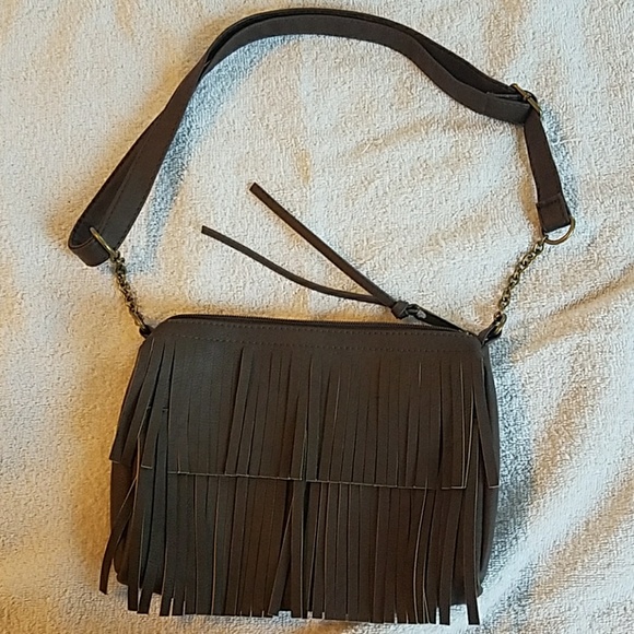 Brown fringe handbag shoulder crossbody purse bag - Picture 3 of 8